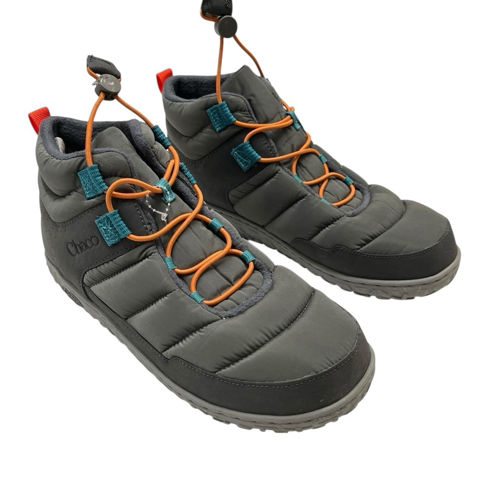 Chaco Gray Winter & Rain Boots with Orange Laces